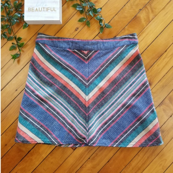 Free People Dresses & Skirts - Free People Yours Truly chevron stripe miniskirt